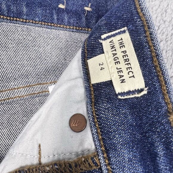 Madewell The Perfect Vintage Jean in Med Wash, 24 High Waist Straight Fit - Picture 6 of 12